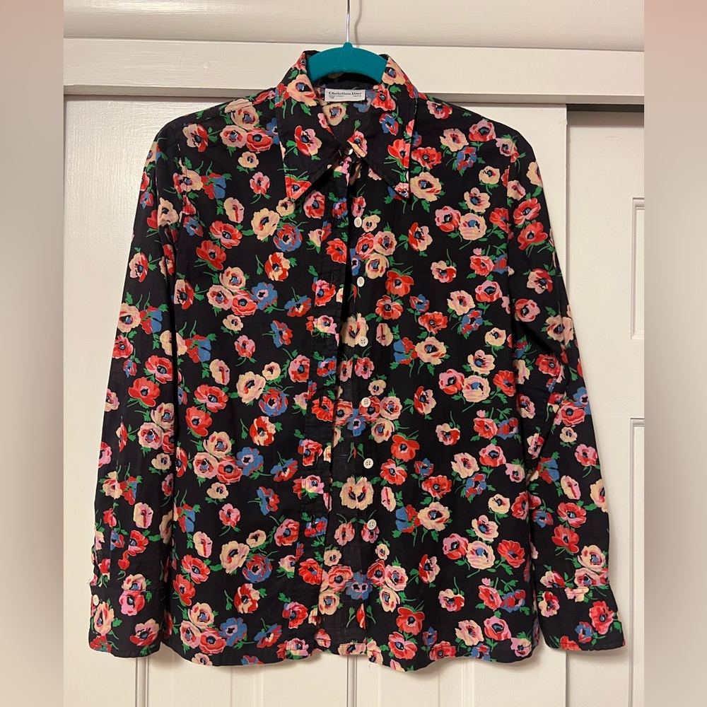 Vintage Christian Dior button up likely 70s or 80s